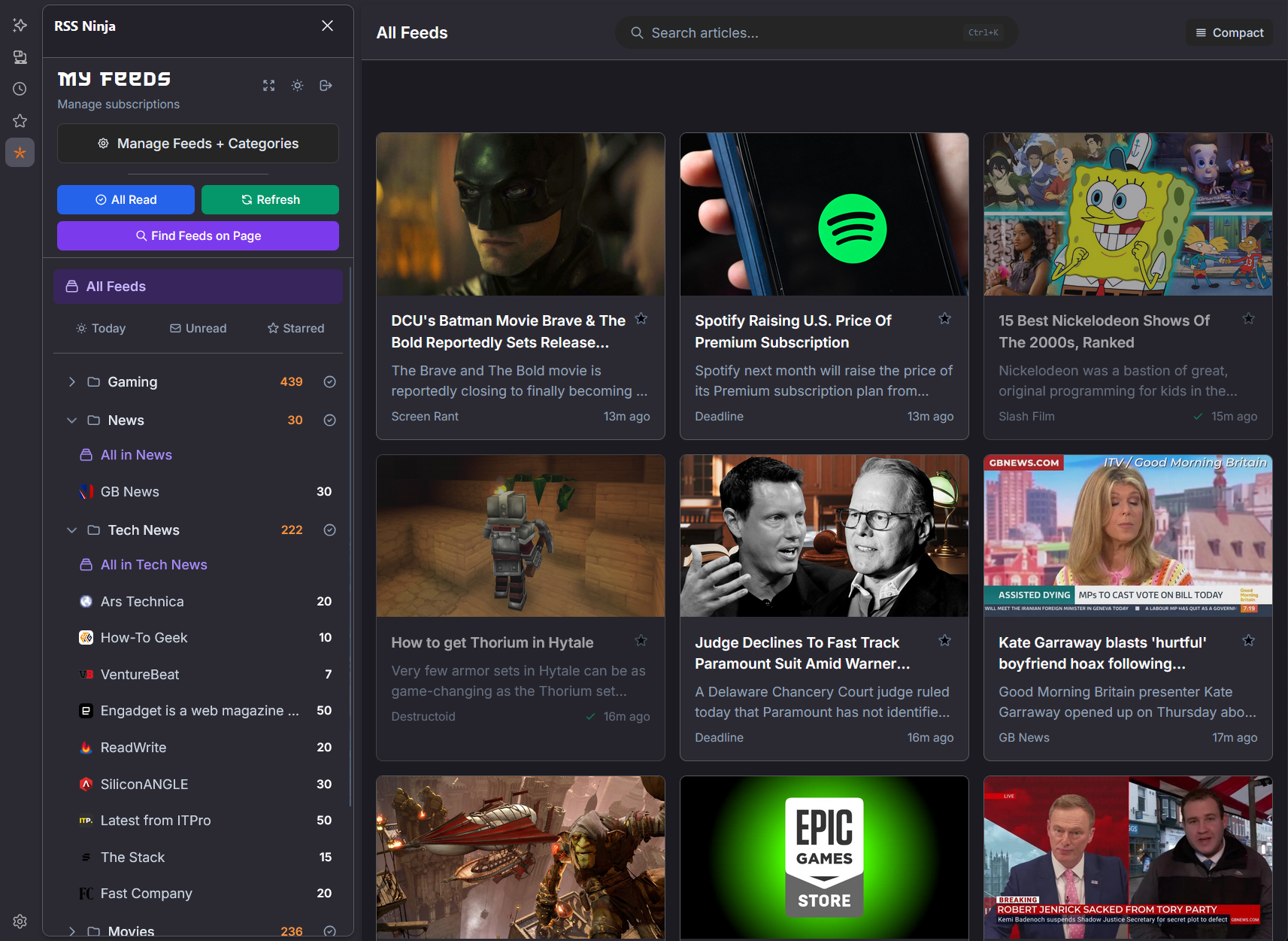 RSS Ninja Article Cards