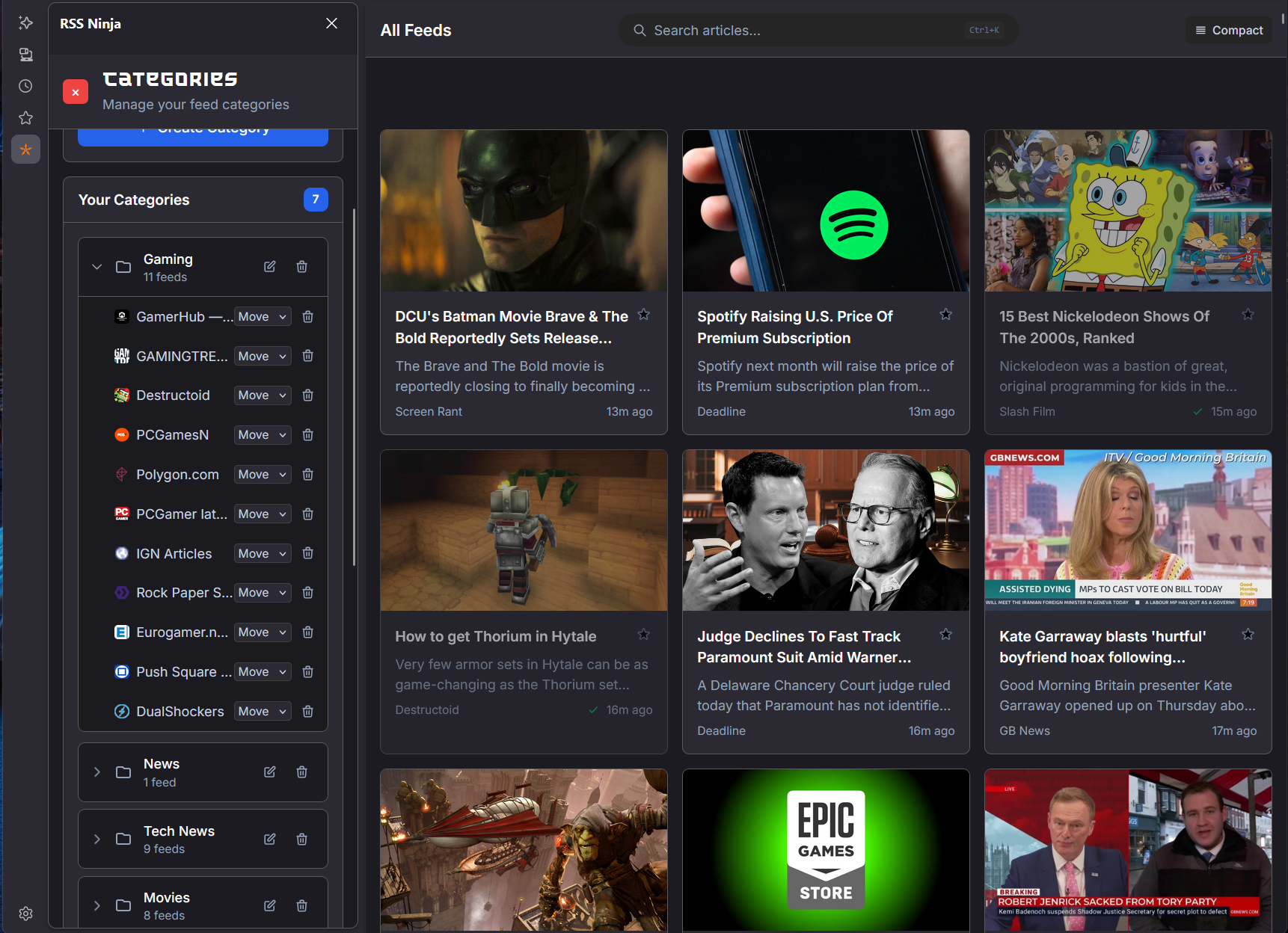 RSS Ninja Sports Feeds